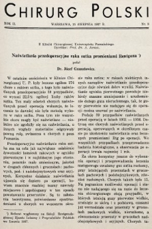 Chirurg Polski : czasopismo poświęcone chirurgji klinicznej i technice operacyjnej. 1937, nr 8