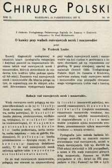 Chirurg Polski : czasopismo poświęcone chirurgji klinicznej i technice operacyjnej. 1937, nr 10