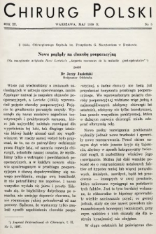 Chirurg Polski : czasopismo poświęcone chirurgji klinicznej i technice operacyjnej. 1938, nr 5
