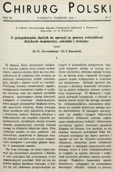 Chirurg Polski : czasopismo poświęcone chirurgji klinicznej i technice operacyjnej. 1938, nr 9