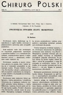 Chirurg Polski : organ Towarzystwa Chirurgicznego Warszawskiego. 1939, nr 2
