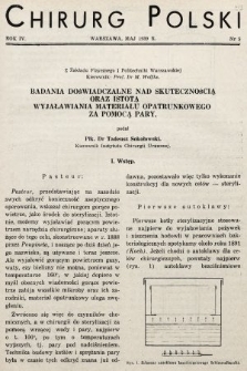 Chirurg Polski : organ Towarzystwa Chirurgicznego Warszawskiego. 1939, nr 5