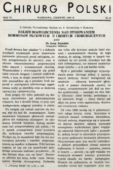 Chirurg Polski : organ Towarzystwa Chirurgicznego Warszawskiego. 1939, nr 6