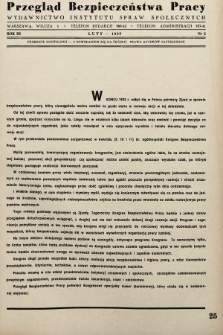 Przegląd Bezpieczeństwa Pracy : wydawnictwo Instytutu Spraw Społecznych. 1938, nr 2
