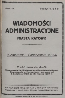 Wiadomości Administracyjne Miasta Katowic. 1934, z. 4, 5 i 6