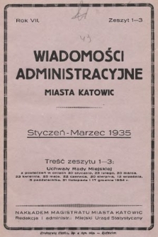 Wiadomości Administracyjne Miasta Katowic. 1935, z. 1-3