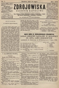 Zdrojowiska : tygodnik kąpielowy. 1873, nr 7