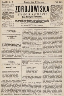 Zdrojowiska : tygodnik kąpielowy. 1874, nr 2