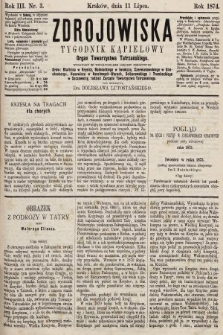 Zdrojowiska : tygodnik kąpielowy. 1874, nr 3