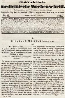 Oesterreichische Medicinische Wochenschrift als Ergänzungsblatt der Medicinischen Jahrbücher des k.k. Österreichischen Staates. 1847, nr 33
