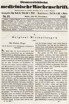 Oesterreichische Medicinische Wochenschrift als Ergänzungsblatt der Medicinischen Jahrbücher des k.k. Österreichischen Staates. 1847, nr 48