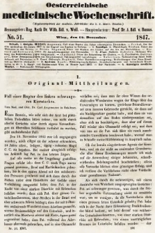 Oesterreichische Medicinische Wochenschrift als Ergänzungsblatt der Medicinischen Jahrbücher des k.k. Österreichischen Staates. 1847, nr 51