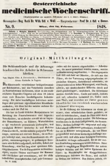 Oesterreichische Medicinische Wochenschrift als Ergänzungsblatt der Medicinischen Jahrbücher des k.k. Österreichischen Staates. 1848, nr 9