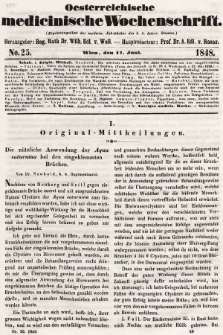 Oesterreichische Medicinische Wochenschrift als Ergänzungsblatt der Medicinischen Jahrbücher des k.k. Österreichischen Staates. 1848, nr 25
