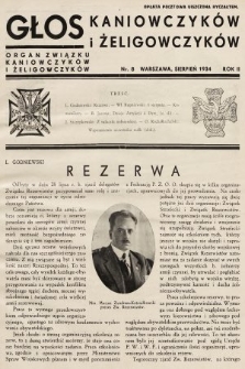 Głos Kaniowczyków i Żeligowczyków : organ Związku Kaniowczyków i Żeligowczyków. 1934, nr 8