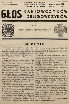 Głos Kaniowczyków i Żeligowczyków : organ Związku Kaniowczyków i Żeligowczyków. 1938, nr 9