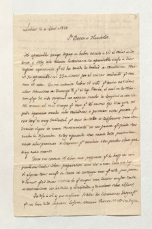 Brief von Felipe Bauzá an Alexander von Humboldt