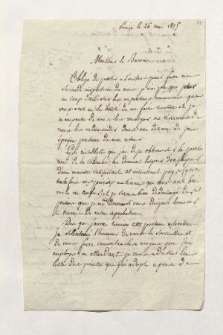 Brief von Pierre Lapie an Alexander von Humboldt