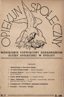 Opiekun Społeczny : miesięcznik poświęcony zagadnieniom służby społecznej w stolicy. 1936, nr 2