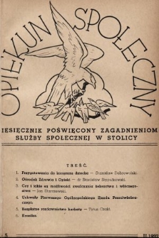 Opiekun Społeczny : miesięcznik poświęcony zagadnieniom służby społecznej w stolicy. 1937, nr 5