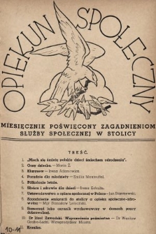 Opiekun Społeczny : miesięcznik poświęcony zagadnieniom służby społecznej w stolicy. 1937, nr 10-11