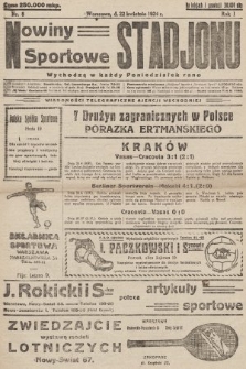 Nowiny Sportowe Stadjonu. 1924, nr 8