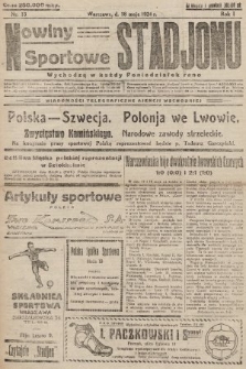 Nowiny Sportowe Stadjonu. 1924, nr 13
