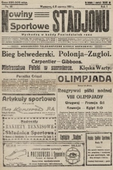 Nowiny Sportowe Stadjonu. 1924, nr 16