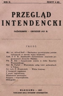 Przegląd Intendencki : kwartalnik wydawany staraniem Koła Oficerów Intendentów. 1927, nr 4