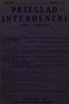 Przegląd Intendencki : kwartalnik wydawany staraniem Koła Oficerów Intendentów. 1933, nr 1