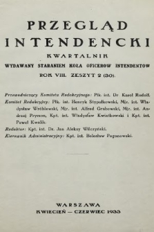 Przegląd Intendencki : kwartalnik wydawany staraniem Koła Oficerów Intendentów. 1933, nr 2