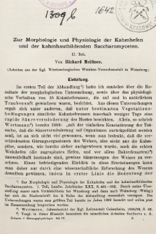 [Zeitschrift für Gärungsphysiologie, Allgemeine, Landwirtsschaftliche und Technische Mykologie. Bd.3, 1913, Heft 2]