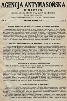 Agencja Antymasońska : biuletyn. 1938, nr 2