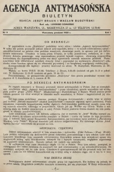 Agencja Antymasońska : biuletyn. 1938, nr 5