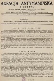 Agencja Antymasońska : biuletyn. 1939, nr 1, 2, 3