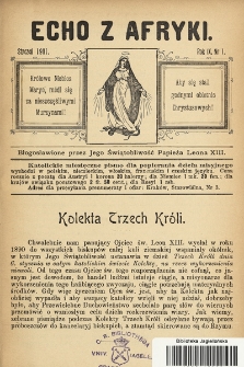 Echo z Afryki : katolickie miesięczne pismo dla popierania dzieła misyjnego. 1901, nr 1