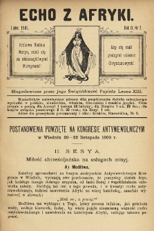 Echo z Afryki : katolickie miesięczne pismo dla popierania dzieła misyjnego. 1901, nr 7