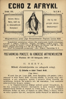 Echo z Afryki : katolickie miesięczne pismo dla popierania dzieła misyjnego. 1901, nr 8