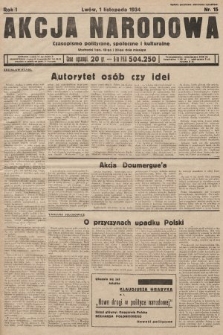 Akcja Narodowa : czasopismo polityczne, społeczne i kulturalne. 1934, nr 15