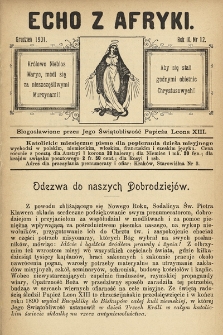 Echo z Afryki : katolickie miesięczne pismo dla popierania dzieła misyjnego. 1901, nr 12