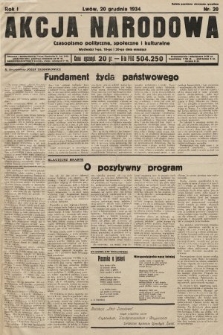 Akcja Narodowa : czasopismo polityczne, społeczne i kulturalne. 1934, nr 20