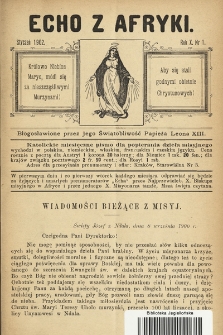 Echo z Afryki : katolickie miesięczne pismo dla popierania dzieła misyjnego. 1902, nr 1