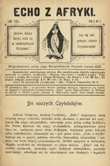 Echo z Afryki : katolickie miesięczne pismo dla popierania dzieła misyjnego. 1902, nr 2