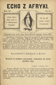Echo z Afryki : katolickie miesięczne pismo dla popierania dzieła misyjnego. 1902, nr 3