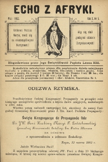 Echo z Afryki : katolickie miesięczne pismo dla popierania dzieła misyjnego. 1902, nr 5