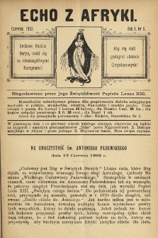 Echo z Afryki : katolickie miesięczne pismo dla popierania dzieła misyjnego. 1902, nr 6