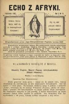 Echo z Afryki : katolickie miesięczne pismo dla popierania dzieła misyjnego. 1902, nr 10