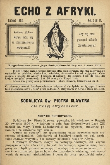 Echo z Afryki : katolickie miesięczne pismo dla popierania dzieła misyjnego. 1902, nr 11