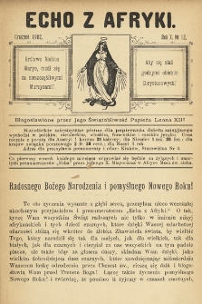 Echo z Afryki : katolickie miesięczne pismo dla popierania dzieła misyjnego. 1902, nr 12
