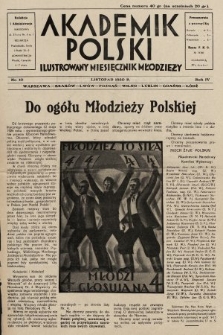 Akademik Polski : ilustrowany miesięcznik młodzieży. R. 4, 1930, nr 10